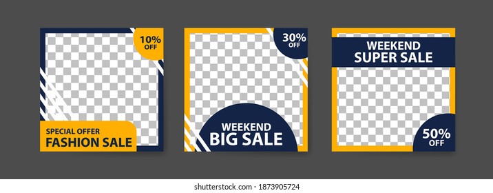 Plantilla de publicación de medios sociales para promoción de marketing digital y venta. publicidad de moda. Oferta de banner en medios sociales. ilustración del marco del vector fotográfico de la parodia