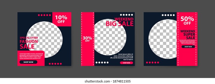 Social media post template for digital marketing and sale promo. fashion advertising. Social media banner offer. mockup photo vector frame illustration