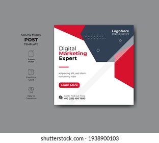 Plantilla de publicación de medios sociales para marketing digital.