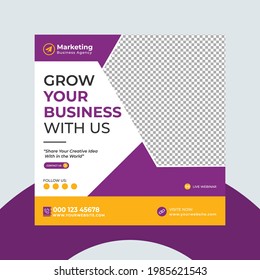 social media post template digital Business marketing and square flyer poster Editable Promotion sale corporate Banner Stories Ads