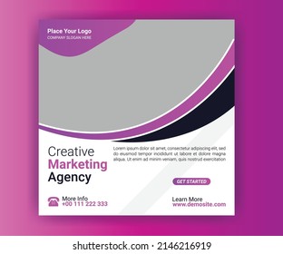 Social media post template for digital marketing, advertising, and marketing agency, square flyer template, editable online banner template, social media marketing for digital businesses.