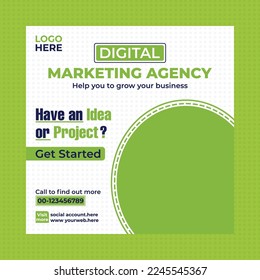 Vorlage für Social Media-Beiträge, Vorlage für Social Marketing Agency Social Media Post, Poster für Unternehmensförderung in sozialen Netzwerken von Square