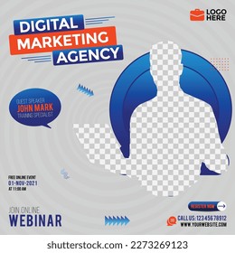 
Social media post template for digital marketing business agency advertising