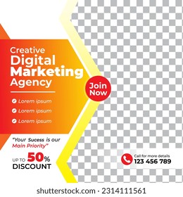 Plantilla de publicación de medios sociales para una agencia de marketing digital