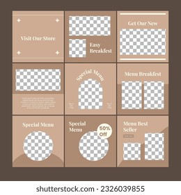 Social media post template for digital marketing and food sale promotion.