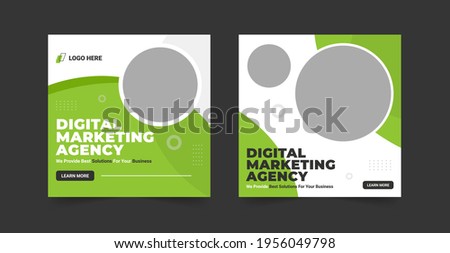 Social media Post Template Digital Business Marketing Social Media Banner and square flyer poster. Editable Promotion corporate Web Banner Stories Ads banner template