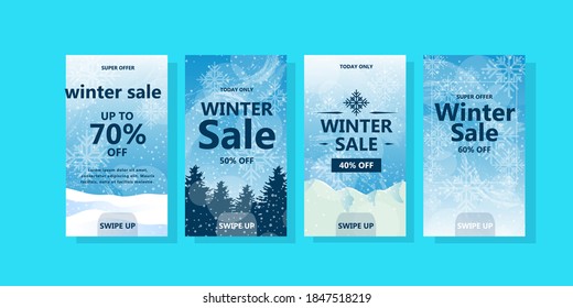 Social Media Post Template Discount Sale Winter Promo