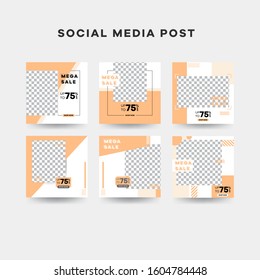 Social Media Post Template editable for Digital Marketing. Promo Brand Fashion.