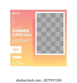 Social Media Post Template, Editable Social Media Banner Template