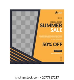 Social Media Post Template, Editable Social Media Banner Template