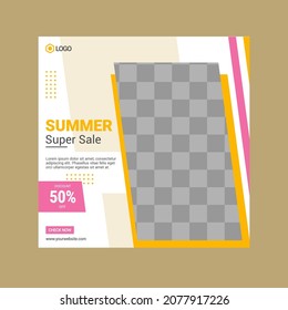 Social Media Post Template, Editable Social Media Banner Template