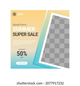 Social Media Post Template, Editable Social Media Banner Template