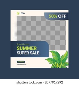 Social Media Post Template, Editable Social Media Banner Template