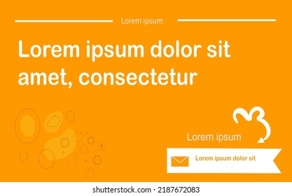 Plantilla de publicación de medios sociales, plantilla de banner web editable con texto predeterminado de lorem ipsum sobre fondo naranja.