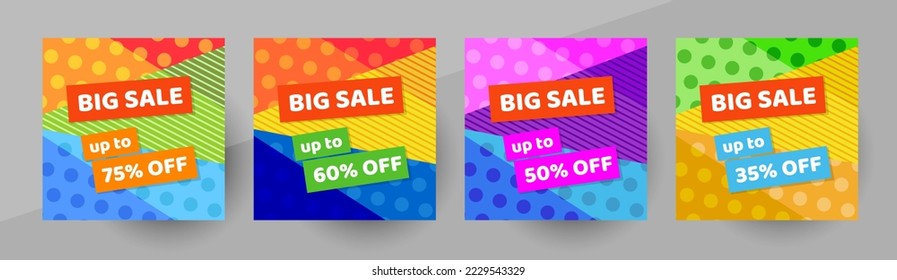 Social media post template, editable social media banner template. Background for social media stories sale design vector. Post Template. Vector illustration