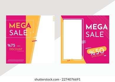 Social Media Post Template, Editable Post Template Social Media Banners