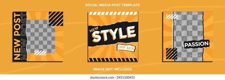 Social media post template. Editable Post Template Social Media Banners for Digital Marketing EPS3