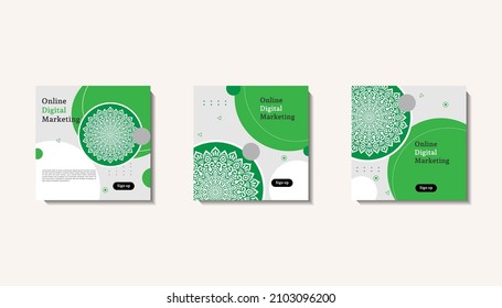 Social media post template for eid greetings or wish with moon design, Eid celebration social media post with mandala and lanterns Free Vector