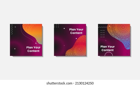 Social media post template for eid greetings or wish with moon design, Eid celebration social media post with mandala and lanterns vector design
