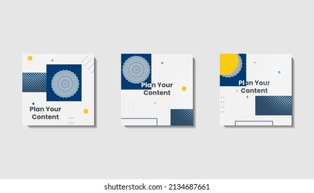 Social media post template for eid greetings or wish with moon design, Eid celebration social media post with mandala and lanterns vector design