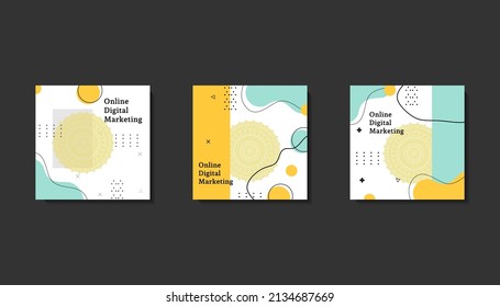Social media post template for eid greetings or wish with moon design, Eid celebration social media post with mandala and lanterns vector design