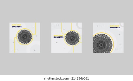 Social Media-Post-Vorlage für eiige Grüße oder Wünsche mit Monddesign, Eid-Feiern Social-Media-Post mit Mandala und Laternen Vektordesign