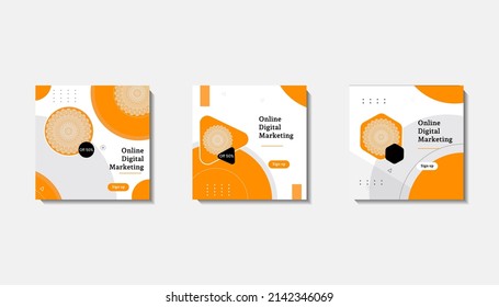Social media post template for eid greetings or wish with moon design, Eid celebration social media post with mandala and lanterns vector design