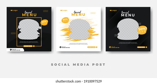 Social media post template food menu banner 