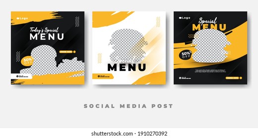 Social media post template food menu banner