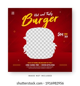 social media post template for food menu promotion banner frame