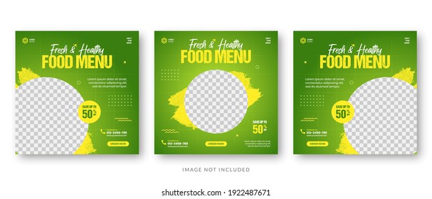 Social Media Post Template For Food Menu Promotion Banner Frame