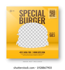 social media post template for food menu promotion banner frame