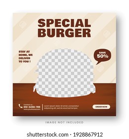 social media post template for food menu promotion banner frame