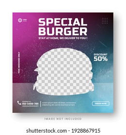 social media post template for food menu promotion banner frame