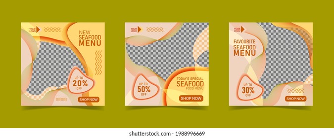 Social media post template for food menu promotion banner frame.