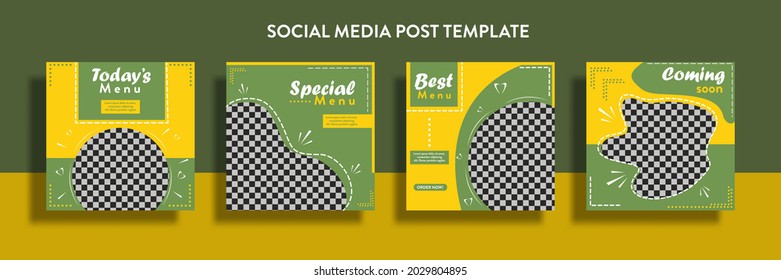 social media post template food banner set