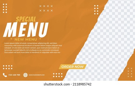 Social media post template for food menu promotion banner.