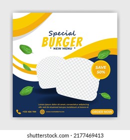 Social media post template for food menu promotion banner.