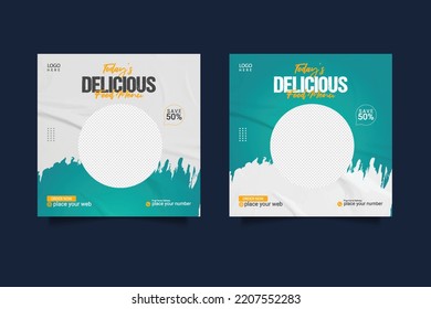 social media post template for food promotion simple banner frame