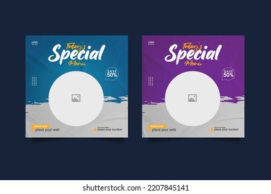 social media post template for food promotion simple banner frame