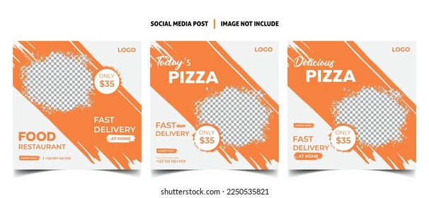 social media post template for food menu promotion banner frame