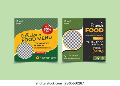 Social Media Post. social media post template for food menu promotion banner