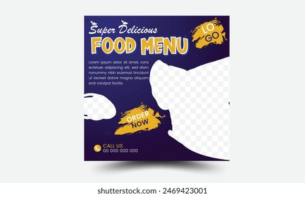 social media post template for food promotion simple banner frame