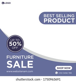 Social Media Post Template For Furniture Sale