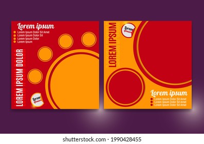 Social media post template with geometric rounded vector design