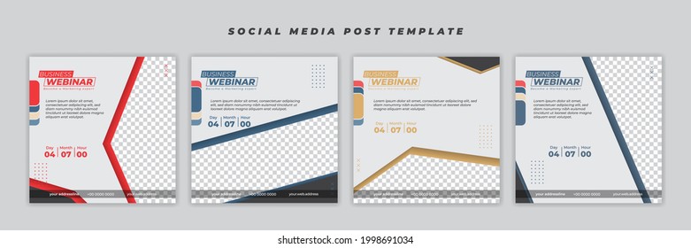 Social media post template with geometric design. good template for online advertising design.