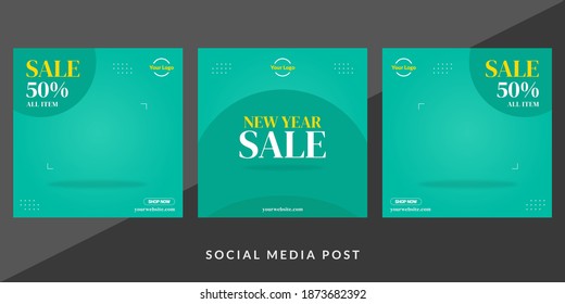 Social Media Post Template. Good used for Social Media Post and Banner. New Year Sale