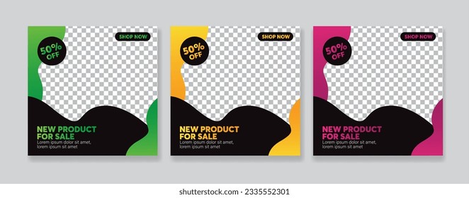 social media post template with gradient color