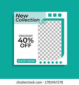 Social media post template. Great vector for online stores, fashion products, product marketing, web, sales promotions, discount coupons etc.