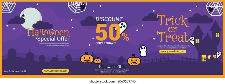 social media post template, Halloween theme